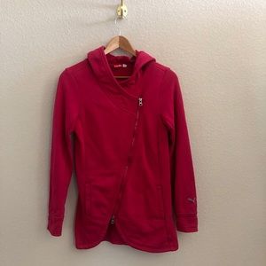 Puma Fuchsia Asymmetrical Zip Sweatshirt Hoodie